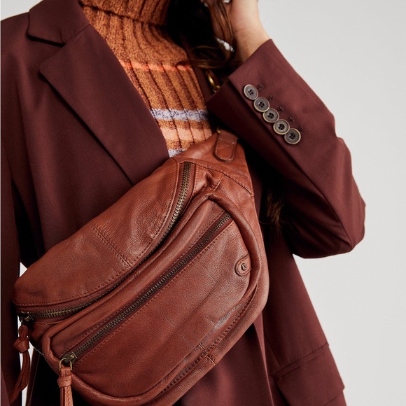 Bags Free People Studded Archer Sling Crossbody Bag In Cognac Poshmark